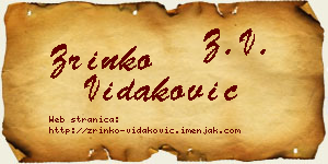 Zrinko Vidaković vizit kartica